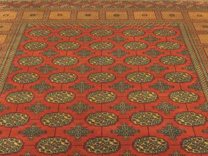 Tribal Bokhara Elephant Foot Design 6'0"x9'0"  Hand-knotted Rug -W885