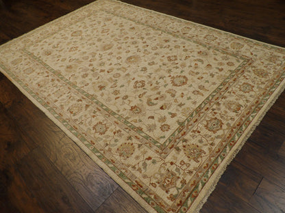 Oushak Chobie Natural-dye Antique Wash 6'0"x9'0" Hand-knotted Rug -W888