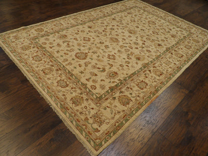Oushak Chobie Natural-dye Antique Wash 6'0"x9'0" Hand-knotted Rug -W888