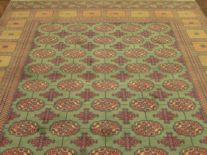 Tribal Bokhara Elephant Foot Design 6'0"x9'0"  Hand-knotted Rug -W891