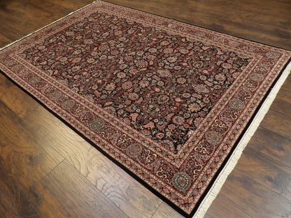 Fine Sino Persian Kashan  Hand knotted Wool/Silk Rug 6'0" x 9'0" - w896