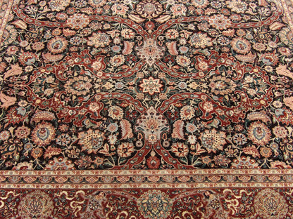 Fine Sino Persian Kashan  Hand knotted Wool/Silk Rug 6'0" x 9'0" - w896