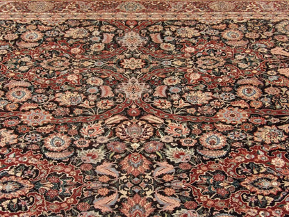 Fine Sino Persian Kashan  Hand knotted Wool/Silk Rug 6'0" x 9'0" - w896