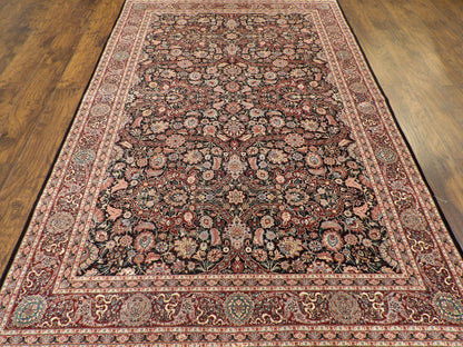 Fine Sino Persian Kashan  Hand knotted Wool/Silk Rug 6'0" x 9'0" - w896