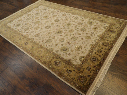 Fine Transitional Jaipur Floral Design 6'0"x9'0" Hand-knotted Rug -W901