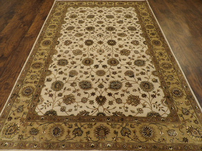 Fine Transitional Jaipur Floral Design 6'0"x9'0" Hand-knotted Rug -W901