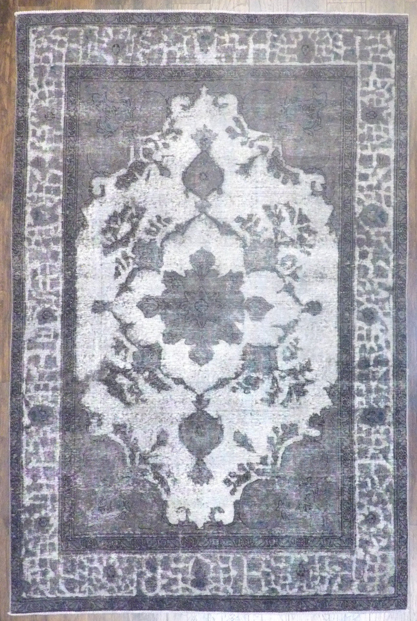 Over-dye Vintage Color Reform Tabriz 6'0"x9'0" Hand-knotted Rug -W905
