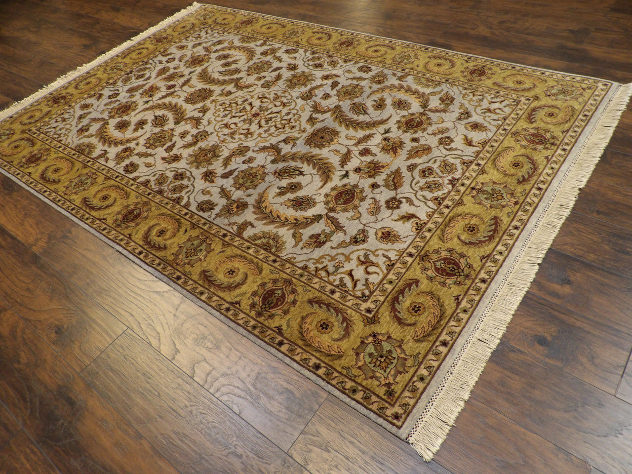 Blue 6'0" x 9'0" Fine Ziegler Tie Dye Hand knotted Wool Rug - Sku: W913