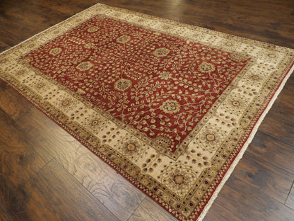 Agra Chobie Antique Wash 6'0" x 9'0" Hand knotted Wool Rug -w916