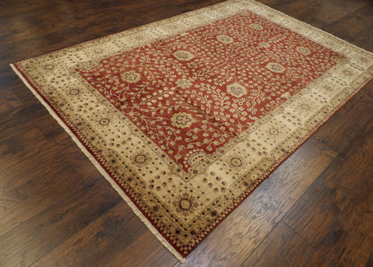Agra Chobie Antique Wash 6'0" x 9'0" Hand knotted Wool Rug -w916