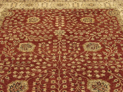 Agra Chobie Antique Wash 6'0" x 9'0" Hand knotted Wool Rug -w916