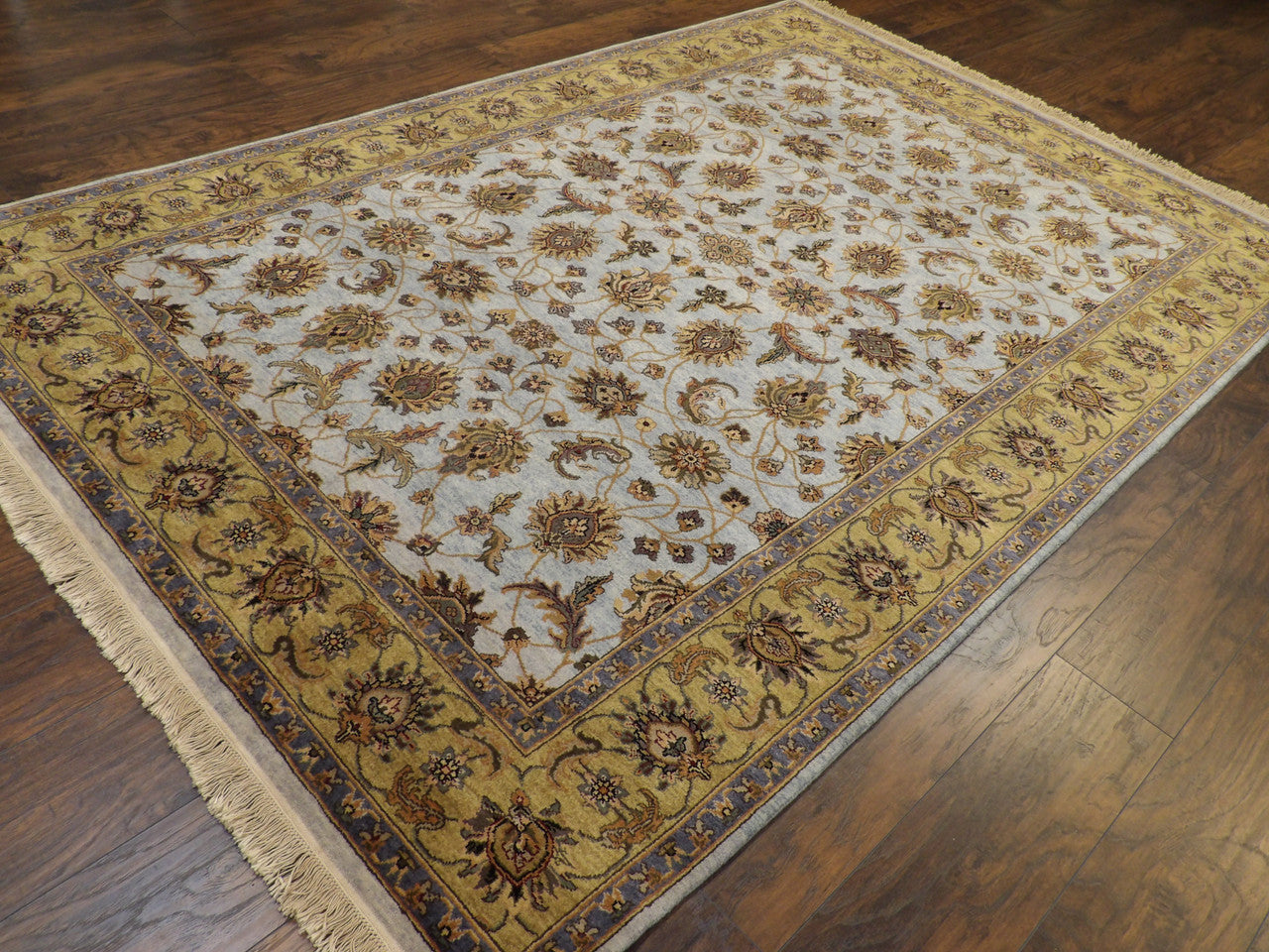 Blue 6'0" x 9'0" Fine Ziegler Tie Dye Hand knotted Wool Rug - Sku: W917