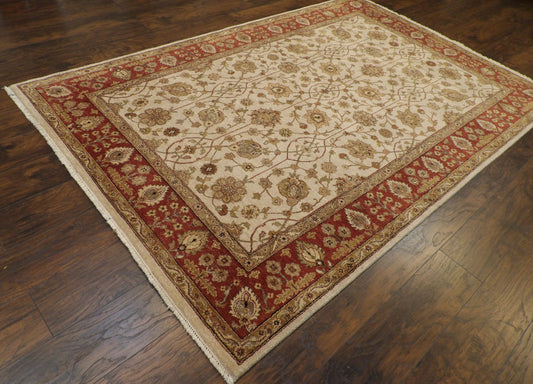 Agra Chobie Antique Wash  6'0" x 9'0" Hand knotted Wool Rug - w919