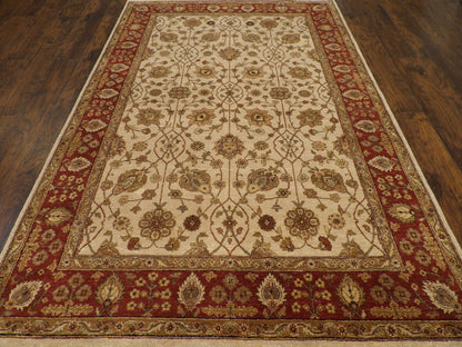 Agra Chobie Antique Wash  6'0" x 9'0" Hand knotted Wool Rug - w919
