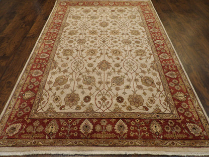Agra Chobie Antique Wash  6'0" x 9'0" Hand knotted Wool Rug - w919