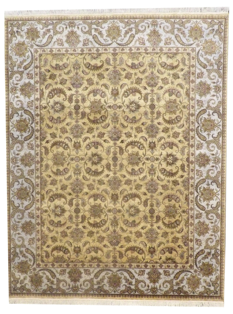 Gold 8'0" x 10'0" Fine Ziegler Tie Dye Hand knotted Wool Rug - Sku: w948