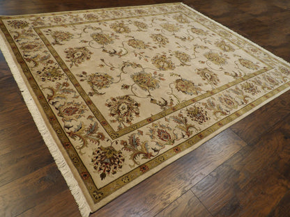 Fine Jaipur Floral Design 8'0"x10'0" Hand-knotted Rug -w952