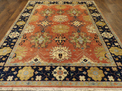Fine Sherapi Ziegler Natural-dye 8x11 Hand-knotted Rug -w964