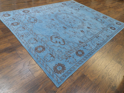 Oushak Tribal Overdye 8'0" x 9'11" Hand-knotted Rug - w974