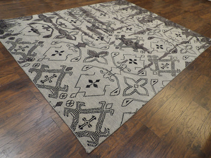 Oushak Tribal Overdye Ziegler Silver Wash 8'0"x10'0" Hand-knotted Rug -w975