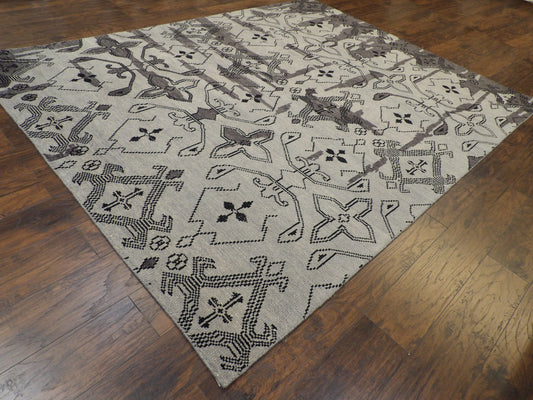 Oushak Tribal Overdye Ziegler Silver Wash 8'0"x10'0" Hand-knotted Rug -w975
