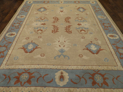 Oushak Tribal Overdye Ziegler Silver Wash 8'0"x10'0" Hand-knotted Rug -w977