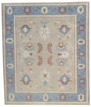 Oushak Tribal Overdye Ziegler Silver Wash 8'0"x10'0" Hand-knotted Rug -w977