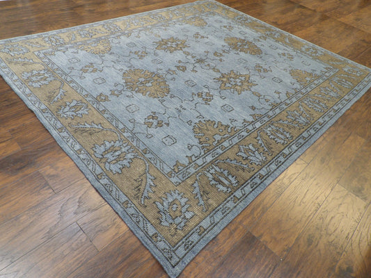 Oushak Tribal Overdye Ziegler Silver Wash 8'0"x10'0" Hand-knotted Rug -w979