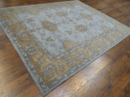 Oushak Tribal Overdye Ziegler Silver Wash 8'0"x10'0" Hand-knotted Rug -w979