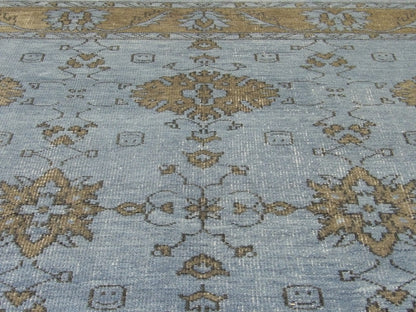 Oushak Tribal Overdye Ziegler Silver Wash 8'0"x10'0" Hand-knotted Rug -w979