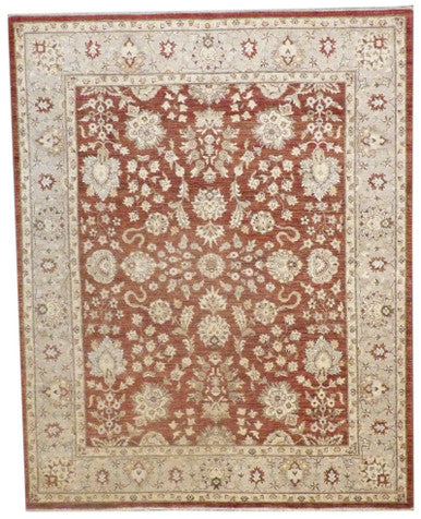 Oushak Chobie Natural-dye 8'0"x10'0" Hand-knotted Rug -w980