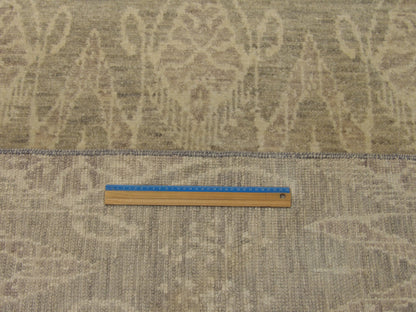 Oushak Ikat Design Silver Wash 8'0"x10'0" Hand-knotted Rug -w984