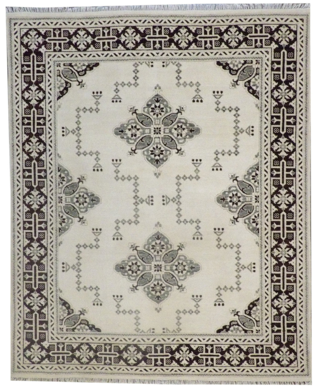 Oushak Kazak Design Silver Wash 8'0"x10'0" Hand-knotted Rug -w987 w987 physical All Rugs New