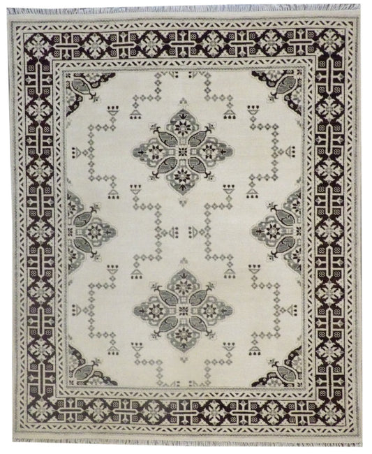 Oushak Kazak Design Silver Wash 8'0"x10'0" Hand-knotted Rug -w987 w987 physical All Rugs New