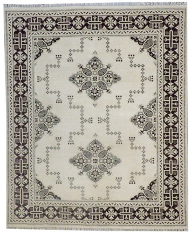 Oushak Kazak Design Silver Wash 8'0"x10'0" Hand-knotted Rug -w987