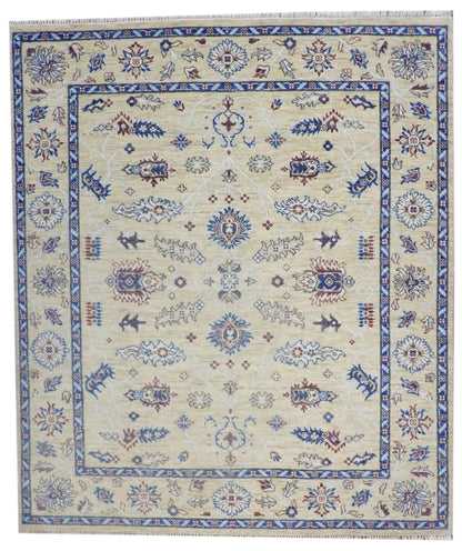 Oushak Khorjin Design Silver Wash 8'0"x10'0" Hand-knotted Rug -w988
