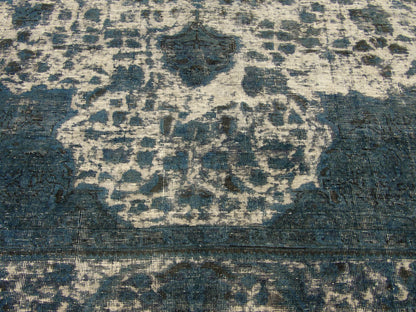 Overdye Vintage Persian Rug Shaved White Wash 8'0"x10'0" Hand-knotted Rug -w990