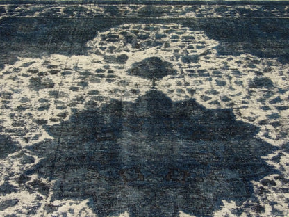 Overdye Vintage Persian Rug Shaved White Wash 8'0"x10'0" Hand-knotted Rug -w990