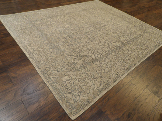 Transitional Abstract Oxidized Broken Design 8'0"x10'0" Hand-knotted Rug -w991