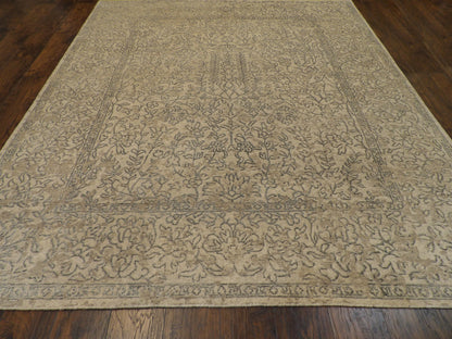 Transitional Abstract Oxidized Broken Design 8'0"x10'0" Hand-knotted Rug -w991