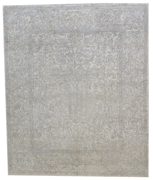 Transitional Abstract Oxidized Broken Design 8'0"x10'0" Hand-knotted Rug -w991