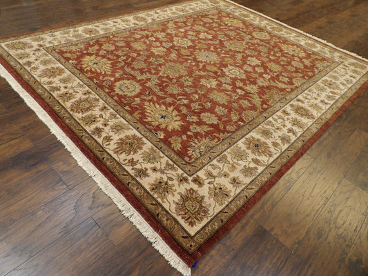 Agra Chobie Hand knotted Wool Rug 8'0" x 10'0" - w995