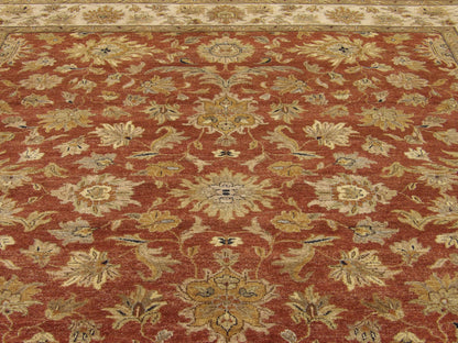 Agra Chobie Hand knotted Wool Rug 8'0" x 10'0" - w995