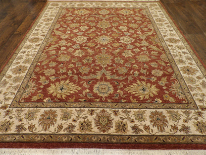 Agra Chobie Hand knotted Wool Rug 8'0" x 10'0" - w995