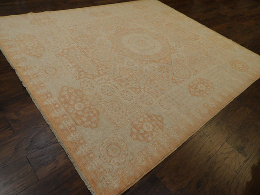 Oushak Mamluk White Wash 8'0"x10'0" Hand-knotted Rug -w998