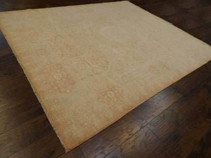 Oushak Mamluk White Wash 8'0"x10'0" Hand-knotted Rug -w998